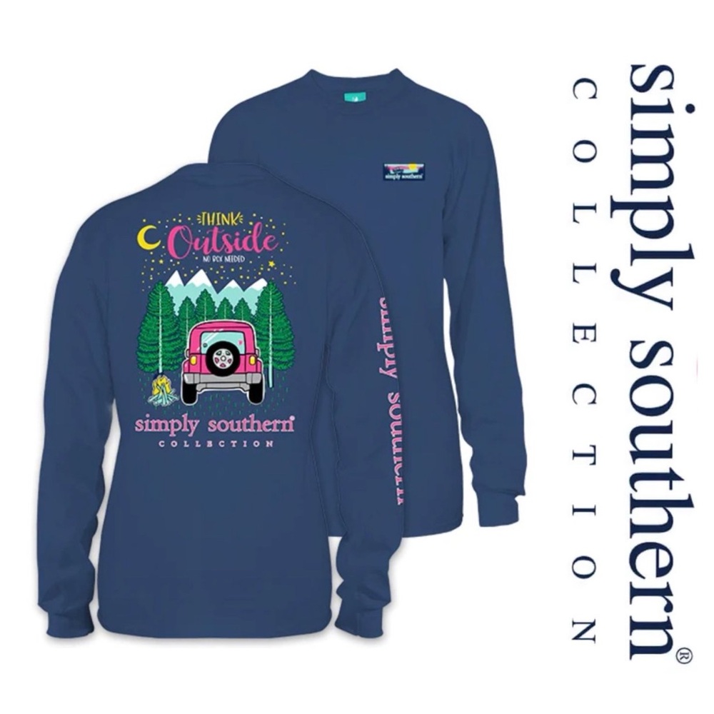Simply Southern | Preppy Jeep "Think Outside" Long Sleeve T-Shirt | Size Small